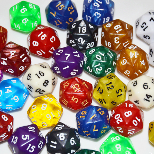 20 sided dice - random color