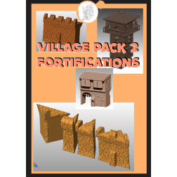 3D Printable Scenery - Village Pack 3 - Fortifications
